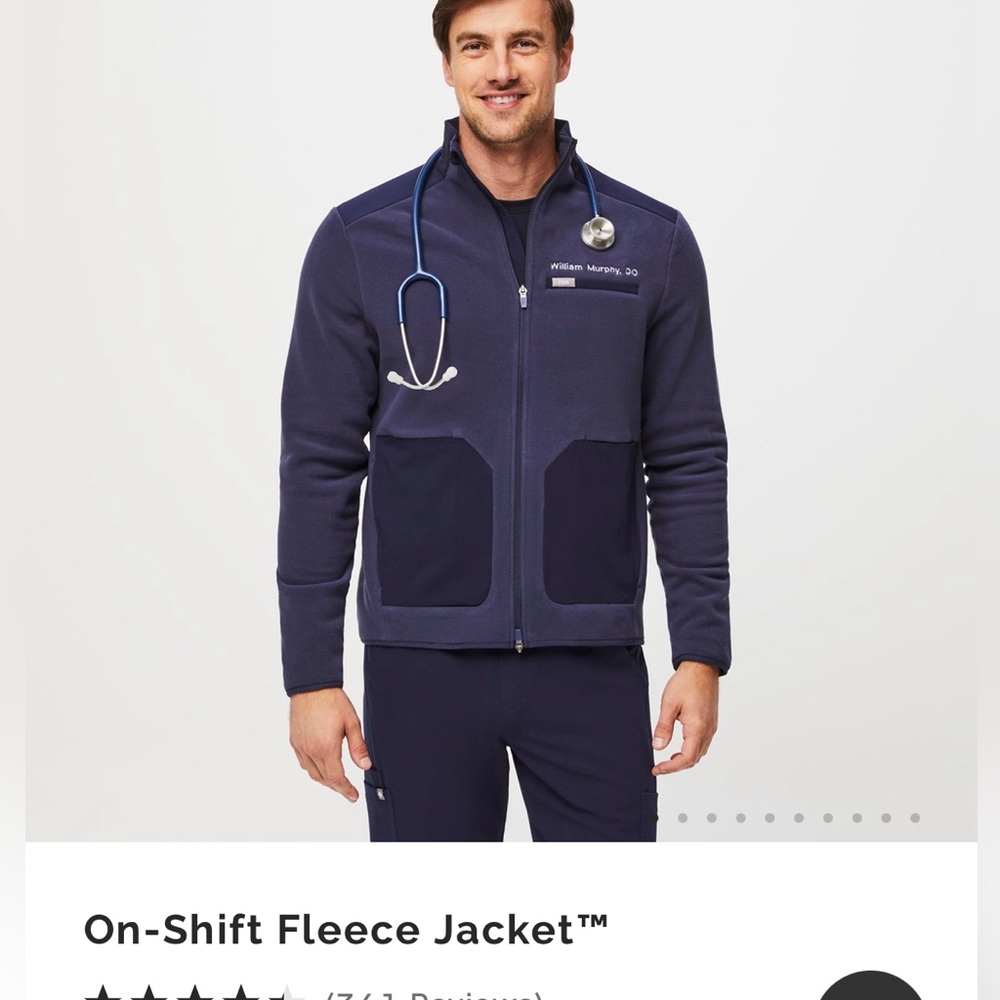 FIGS Zip-Up Navy On-Shift Fleece Jacket Men’s Medium